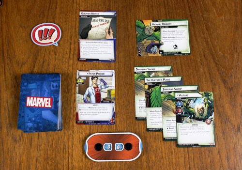 Peter Parker character card, obligation, and nemesis set